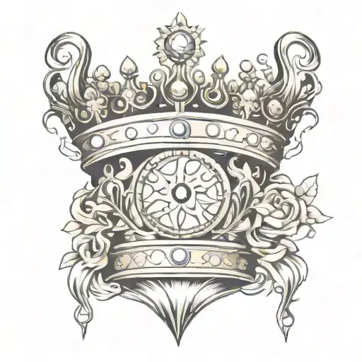 crown, powers, magic, wicca tattoo design idea