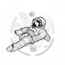 spaceman turtle tattoo design idea