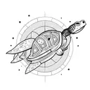 spaceman turtle tattoo design idea