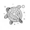 spaceman turtle tattoo design idea
