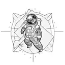 spaceman turtle tattoo design idea