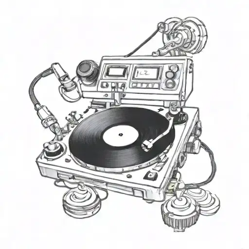 turntable Dj mixer tattoo tattoo design idea