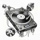 turntable Dj tattoo design idea