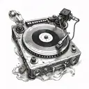 turntable Dj tattoo design idea