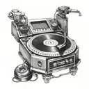 turntable Dj tattoo design idea