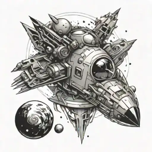 space style tattoo add-on, graphics tattoo design idea