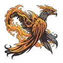 phoenix rising from flames tattoo design idea
