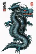 blue dragon tattoo design idea