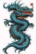 blue dragon tattoo design idea