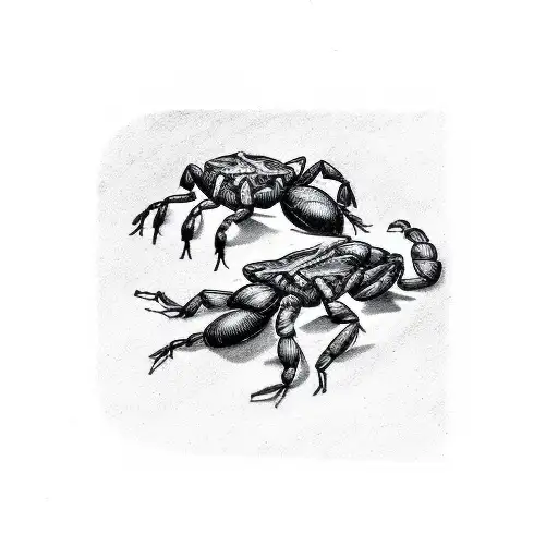 scorpion and frog tale tattoo design idea
