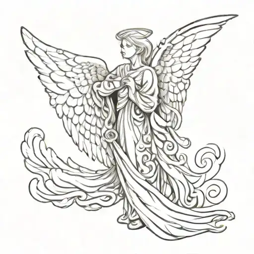 Angel wings: one side good, one side evil tattoo design idea