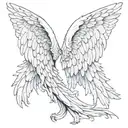 Angel wings: one side good, one side evil tattoo design idea