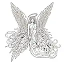 Angel wings: one side good, one side evil tattoo design idea