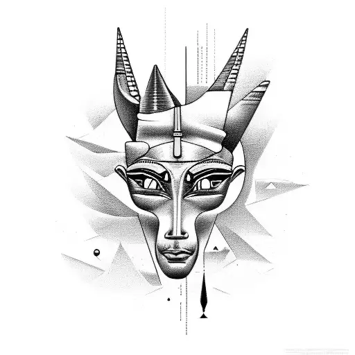 A tattoo design inspired by the music of Pharaoh, incorporating elements of his lyrics or album art tattoo design idea