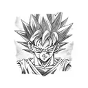 Goku y Gohan holding hans tattoo design idea