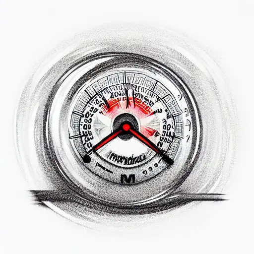 a burning speedometer that shows 420 kilometers per hour tattoo design idea