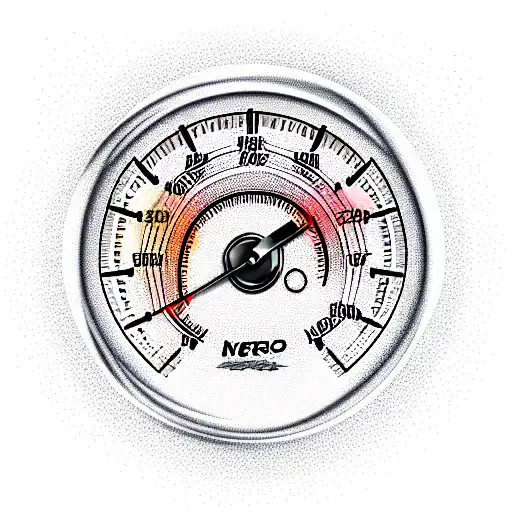 a burning speedometer that shows 420 kilometers per hour tattoo design idea