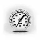 a burning speedometer that shows 420 kilometers per hour tattoo design idea