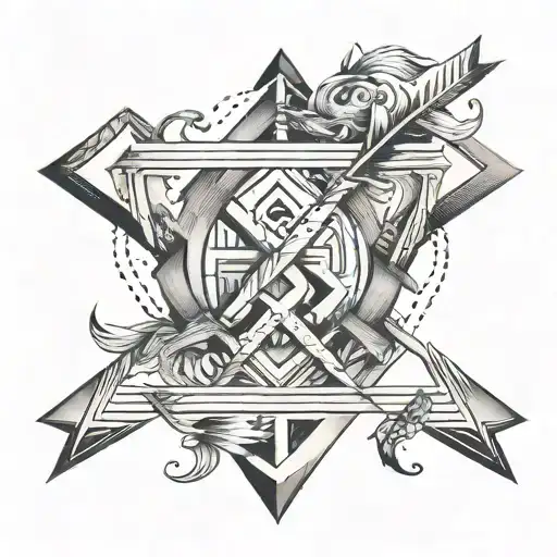 A series of interconnected arrows pointing in different directions, symbolizing the journey of life and the importance of learning and adapting tattoo design idea