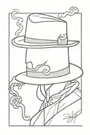 dirty hat smoking tattoo design idea