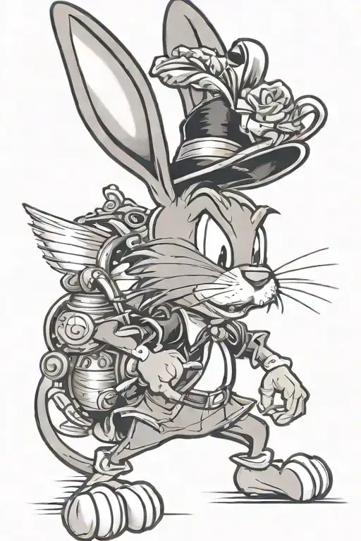 As they sinned, as they punished bugs bunny tattoo design idea