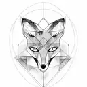 a fox that starts as watercolor and changes to geometric for the tail tattoo design idea