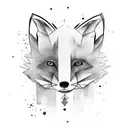 a fox that starts as watercolor and changes to geometric for the tail tattoo design idea