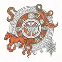 Svarog, Perun, Lelya, runes and gods tattoo design idea