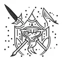 Sword bonfire tattoo design idea