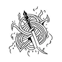 Sword bonfire tattoo design idea