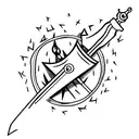 Sword bonfire tattoo design idea