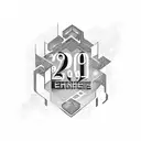 20th anniversary multiple companies + gold mine in the background tattoo design idea