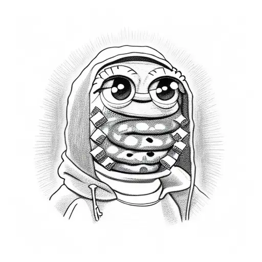 bart simson in a hoodie with money in hand tattoo design idea