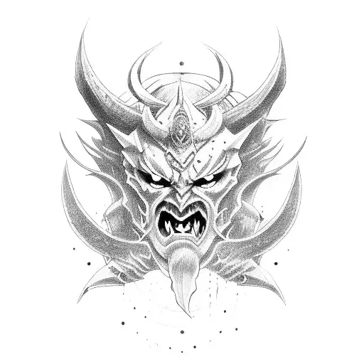demon warrior tattoo design idea