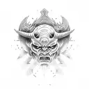 demon warrior tattoo design idea