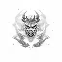 demon warrior tattoo design idea