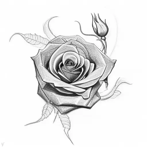 Make a drawing of a tattoo with a rose at the beginning of XI-XV-MCMLXXXVIII and a butterfly at the end of XI-XV-MCMLXXX tattoo design idea