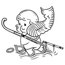 cupid with an ak smoking a cigarrette tattoo design idea