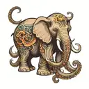 elephant octopus mix tattoo design idea