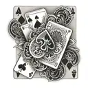 poker cards arranged & produced tattoo design idea