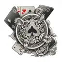poker cards arranged & produced tattoo design idea