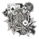 poker cards arranged & produced tattoo design idea