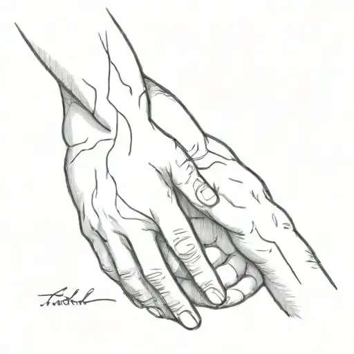 Isaiah 41:10 - two hands holding each other tattoo design idea