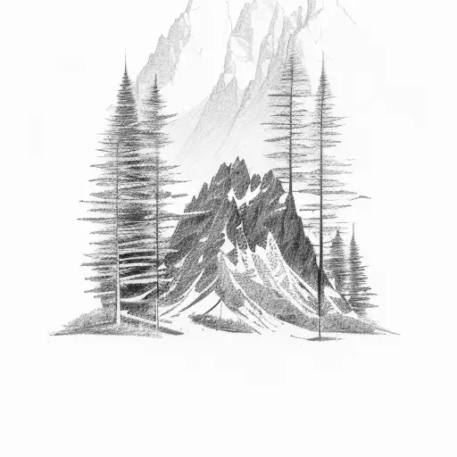 Grand Teton mountain tattoo design idea