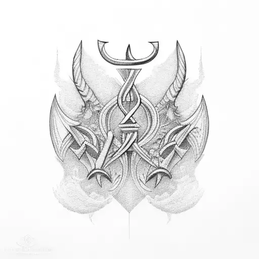 Trident tattoo design idea