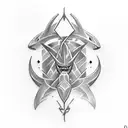 Shark Trident  tattoo design idea