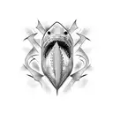 Shark Trident  tattoo design idea