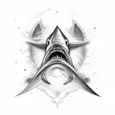Trident shark tattoo design idea
