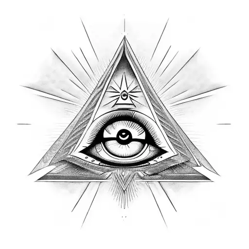 illuminati integrated with a all seeing eye alien hybrid tattoo design idea