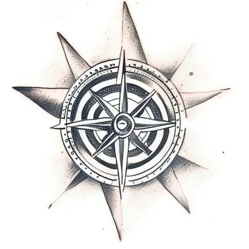 viking compass and four elements  tattoo design idea